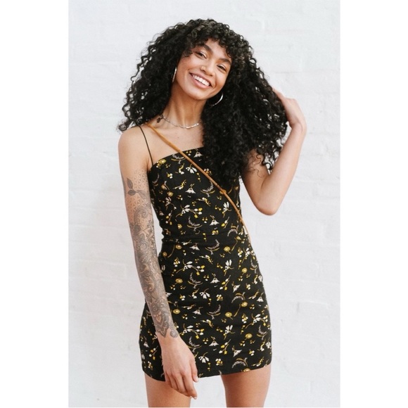 Urban Outfitters Dresses & Skirts - Urban Outfitters Colette Black Floral Stretch Linen Mini Dress